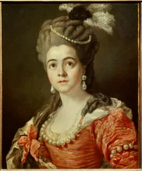 Muotokuva koomikko Adrienne Lecouvreurista (1692-1730), Saksin marekaalin rakastajatar Anonymous 1700-luvulla. Aurinko 0,6x0,5 m