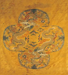 Dragon-silkkibrokaattikangas, 1500-luvun loppu..