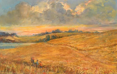 Cornfields at Sunset näkymät Orwell-joelle