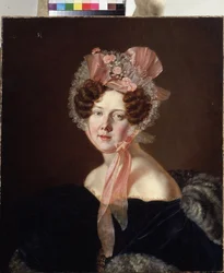 Naisen muotokuva (Naisen muotokuva). Anthelme Francois Lagreneen (1774-1832) maalaus öljy kankaalle
