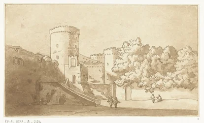 Linnoituksen muuri torneilla Castel Gandolfo