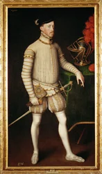 Maximilian II, keisari Ferdinand I:n poika, Böömin kuningas, keisari 1564 (maalaus kankaalle)