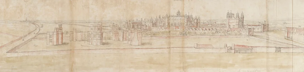 Hampton Courtin palatsi pohjoisesta, 1550-1560