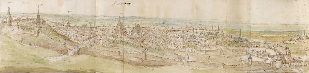 Panoraamanäkymä Leuveniin luoteesta, c1550-1570