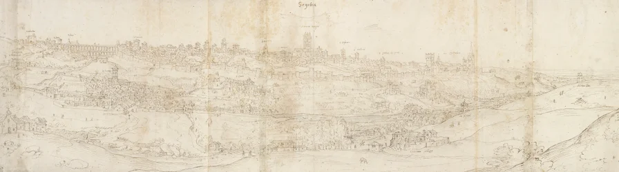 Panoraamanäkymä Segoviaan idästä, c1560-1570