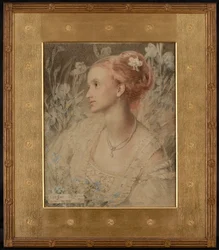 Clara Flower (värilliset liidut kermanväriselle paperille)