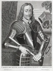 Charles Ison-Britannian, Ranskan ja Irlannin Jumalan armosta" (viivakaiverrus)