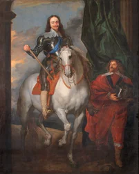 Charles I hevosen selässä M. De St. Antoinen kanssa (öljy kankaalle)