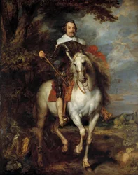 Don Francisco de Moncadan (1586-1635), Dossunan kreivin ja Espanjan kuninkaan Filip IV:n Brysselin-suurlähettilään, ratsastajamuotokuva, 1600-luku. Mitat: 3,05 x 2,42 m