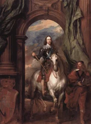 Saksa: Muotokuva Englannin kuningas Kaarle I hevosen selässä ja hänen ratsumiehensä St Antoine Kaarle I (1600-1649) ja M. de St Antoine.