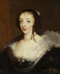 Henrietta Maria, Kaarle I:n kuningatar, n. 1630 (öljy kankaalle)