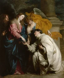 Autuaan Hermann of Steinfeld, Josephina (1150-1230) tunnetun näyn - Sir Anthonis (Anton tai Antoon) van Dyckin (1599-1641) maalaus, öljy kankaalle (160x128 cm)