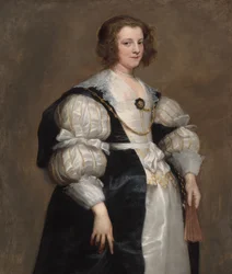 Nainen tuulettimen kanssa, c. 1628.
