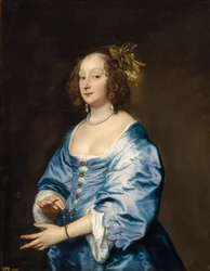 ""Taiteilijan vaimon Mary Ruthvenin muotokuva"" (Maryn muotokuva (s. Ruthven), Lady van Dyck) Anthony (Antoine) van Dyckin (1599-1641) maalaus n. 1639 Koko 104x81 cm Museo del Prado, Madrid