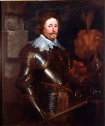 Frederic Henri de Nassaun muotokuva Orangen prinssistä (1584-1647) kapteenista ja Yhdistyneiden maakuntien kenraaliamiraalista Antonie Van Dyckin (1599-1641) maalaus 1628-1629 su. 121x103 cm Genes, Galleria di Palazzo Rosso