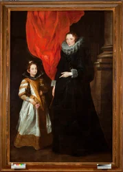 Muotokuva Geronima Brignole-Salesta (Brignole Sale), Gian Francesco I Brignole Salen vaimosta tyttärensä Maria Amelian kanssa (Geronima Brignole Salen ja hänen tyttärensä Maria-Amelian muotokuva) Sir Anthonis (Anton tai Antoon) van Dyckin maalaus (1599) -1