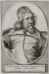 Muotokuva Inigo Jonesista (1573-1652) kaiverrettu Wenceslaus Hollar (1607-77) 1655