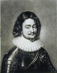 Frederick V (1596-1632) Böömin kuningas, Reinin vaaliruhtinas Palatine, kuvitus teoksesta Muotokuvat Brittiläisen historian maineikkaista hahmoista, kaiverrus Robert Dunkarton (1744-n.1817) (mezzotint)