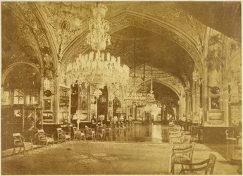 Talar-i Muzeh, jota kutsutaan myös Talar-i Salam (Audience Hall), Gulistan Palace, Teheran, 1880-90