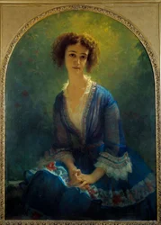Muotokuva kreivitär Eugene Pastresta, s. Celine de Beaulaincourt (1825-1900) Ernest Hebertin (1817-1908) maalaus 1851 Su. 1,16x0,84 m Pariisi, Musee Hebert