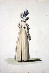 Elegantti nainen, jolla on pipo, kuvitus teoksesta 