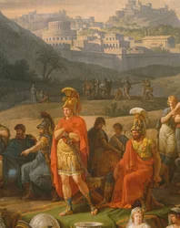 Hautajaiset Patrokleen kunniaksi, yksityiskohta kreikkalaisista sankareista, n. 1790 öljy kankaalle katso myös 346198