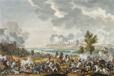 S. Giorgio di Mantovan taistelu, 29 Fructidor, vuosi 4 (syyskuu 1796), kaiverrus Jean Duplessi-Bertaux (1747-1819) (akvatinta)