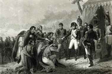 Voitettu espanjalainen kumarsi Napoleonin edessä ennen hänen saapumistaan Madridiin joulukuussa 1808