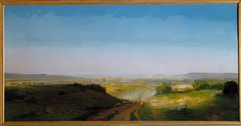 Antoine Chintreuilin (1814-1873) avaruusmaalaus 1869 su. 1,02 x 2,02 m.