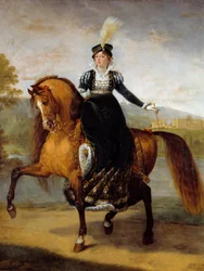 Hevosmuotokuva Katariinasta Württembergiläisestä, Wesfalenin kuningattaren (1783-1835) Jerome Bonaparten vaimosta. Antoine Jean Grosin (1771-1835) maalaus