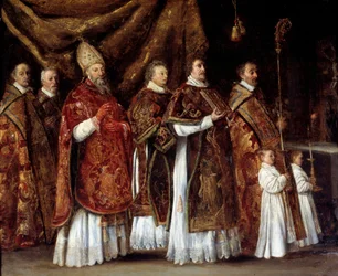Paavillinen messu tai alttarille nouseva ilta tai kulkue Antoine Le Nainin maalaus (1600/1610-1648)