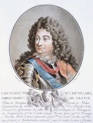 Claude Louis Hector de Villars teoksesta "Muotokuvia suurista miehistä, maineikkaista naisista ja mieleenpainuvista Ranskan kohteista, kaiverrettu ja painettu väreillä", julkaisija Pierre Blin, 1786-92, Paris (väri fi
