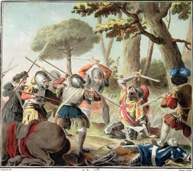 Gaston de Foix (1488-1512), kuollut Ravennan taistelussa, kaiverrus Roger, 1788