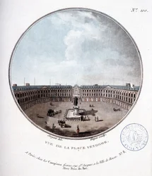 Näkymä Place Vendômelle - kuvassa "" Kuvankauniit näkymät Pariisin päärakennuksille" by Sergeant