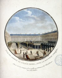 Näkymä Palais Royalin puutarhaan - Kersantin "" Kuvankauniit näkymät Pariisin päärakennuksiin"