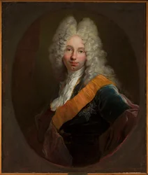 Friedrich Wilhelm Kettler (1692-1711) (Peruukkipäisen miehen muotokuva, jossa hänellä on Mustan kotkan ritarikunnan kunniamerkki)