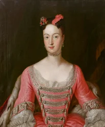 Preussin prinsessa Wilhelmine (1709-1758), Brandenburg-Bayreuthin markkreivikunta - Antoine Pesne (1683-1757). Öljy kankaalle Mitat : 79,5x65,5 cm Yksityiskokoelma
