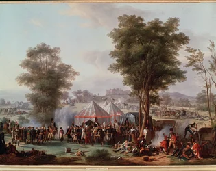 Keisari Napoleon I:n bivouac lähellä Ebersbergin linnaa Itävallassa 4.5.1809 (maalaus