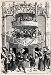 Antoine Verardin (toimii 1485-1512) "" Le Grant Therence en Francois" -elokuva - teatteriesitys 1500-luvulla
