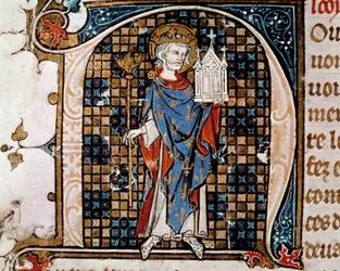 Muotokuva Saint Louisin (tai Ludvig IX:n) jalassa
