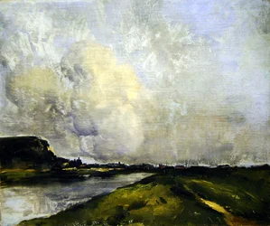 Joen ranta (öljy kankaalle)