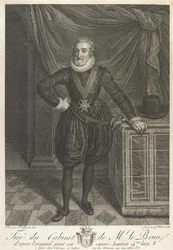 Henri IV:n puolipitkä muotokuva (grafiitti paperille)