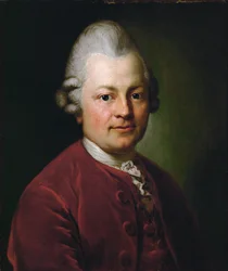 Gotthold Ephraim Lessing, saksalainen runoilija (öljy kankaalle).