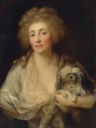 Muotokuva Anna Oraczewskasta koiran kanssa, 1789