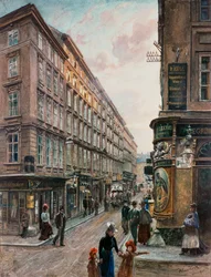 Spiegelgasse Wienin keskustassa (watercorlour)