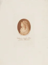 Muotokuva Katharina Josepha Ritteristä, os. Baumann 11763-1849, n. 1800.