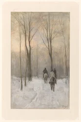 Riders in the Snow Haagse Bosissa Ratsastajat lumessa Haagin metsässä