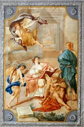 Allegoria Clementino-museosta, kirjoittanut Anton Raphael Mengs, sekatekniikka