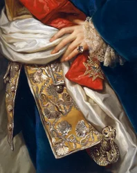 Ferdinand IV:n muotokuva, Anton Raphael Mengs, yksityiskohta