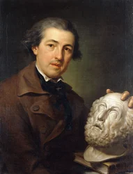 Giuseppe Franchin muotokuva, puolipitkä, kädessään Homeroksen rintakuva, n. 1771-73